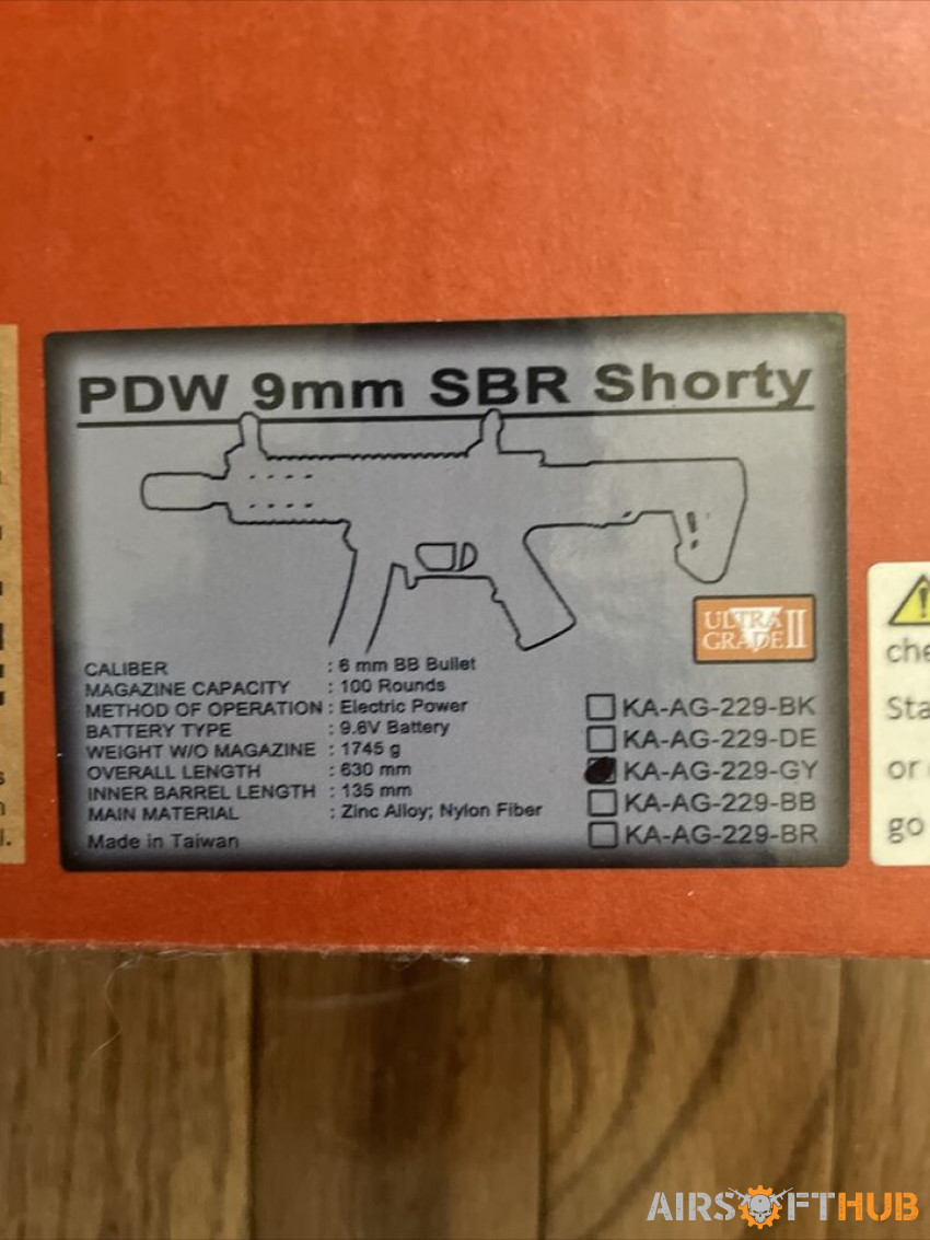 King Arms PDW 9mm SBR Airsoft - Used airsoft equipment