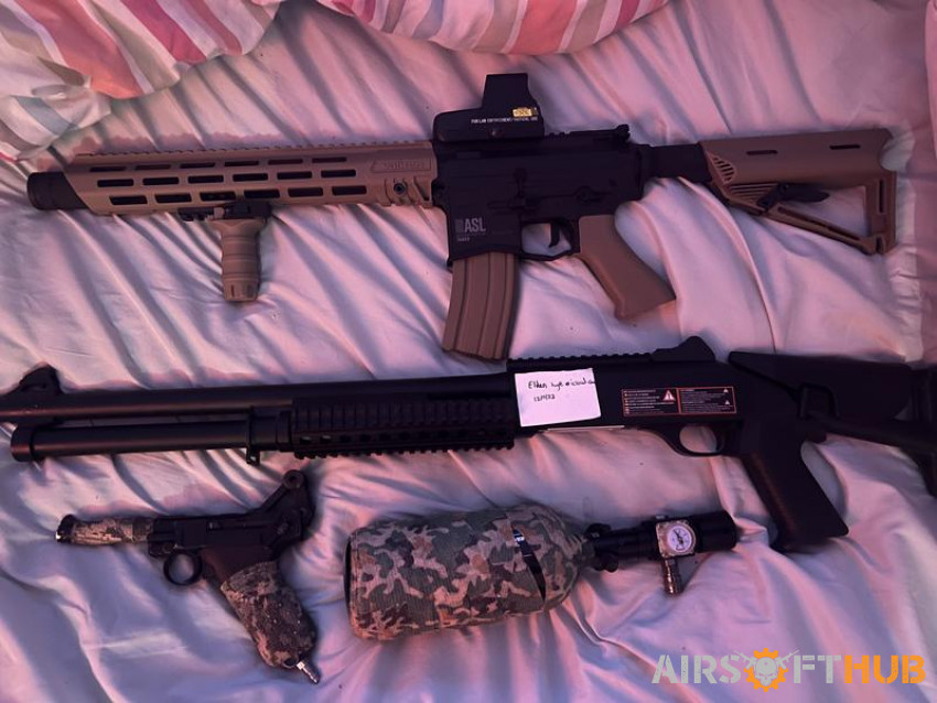 BUNDLE x1 m4 1x shotgun x1 Lug - Used airsoft equipment