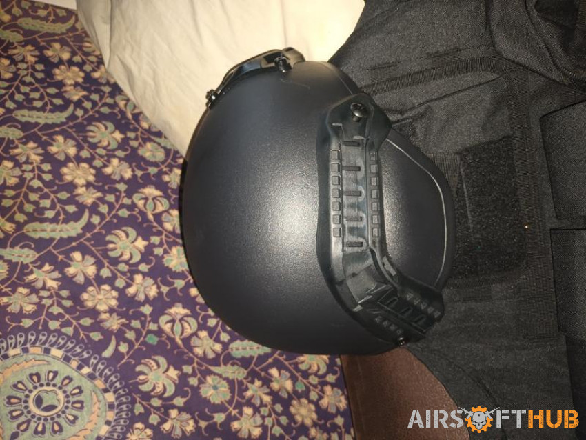 Helmet mask and body armour - Used airsoft equipment