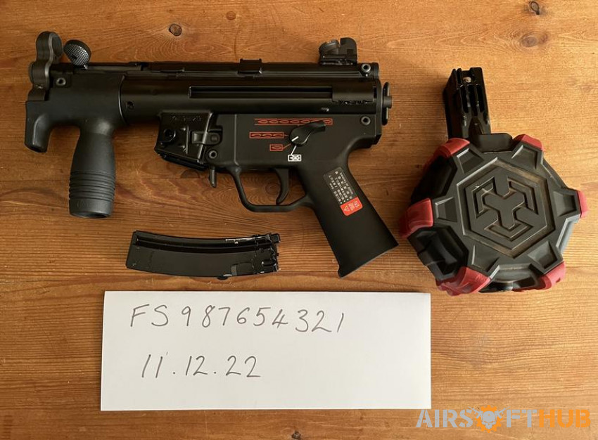 WE MP5K GBB & DRUM MAG - METAL - Used airsoft equipment