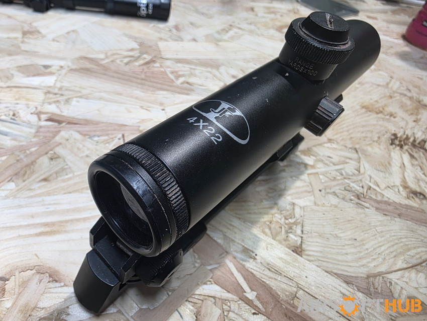 JFY Carry Handle Scope 4X22 - Used airsoft equipment