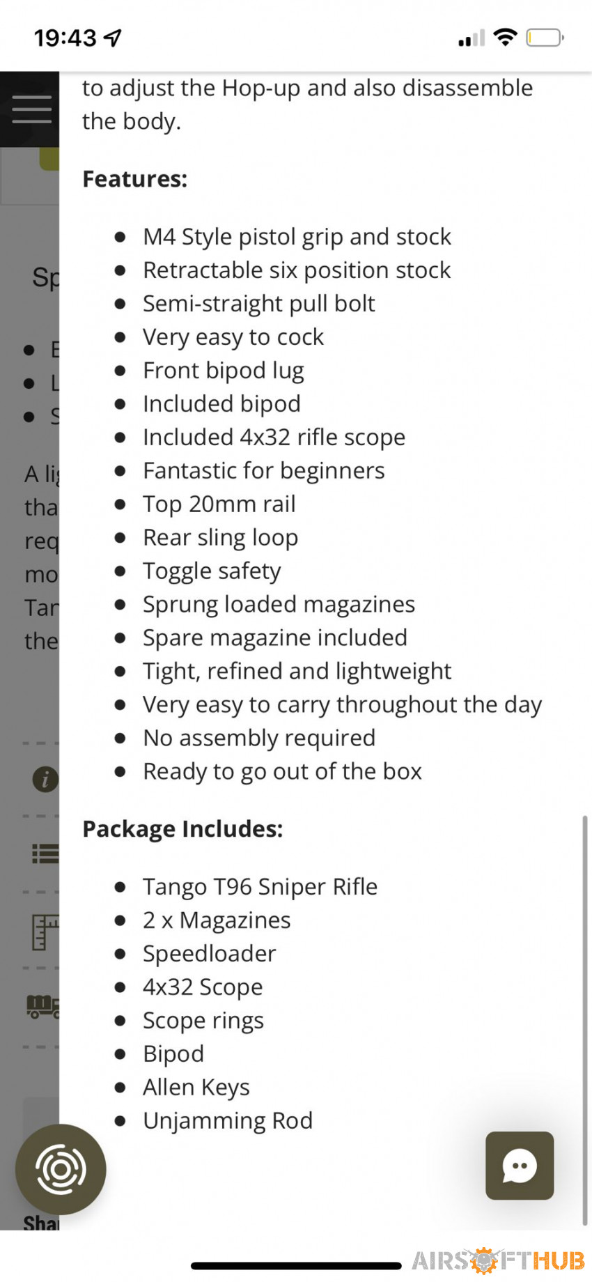 Nurpol tango series t96 sniper - Used airsoft equipment
