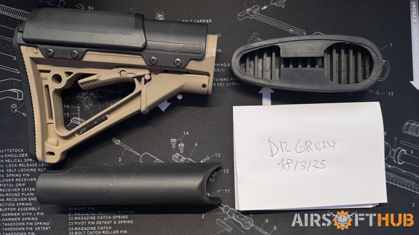MAGPUL CTR STOCK FDE + RISERS - Used airsoft equipment