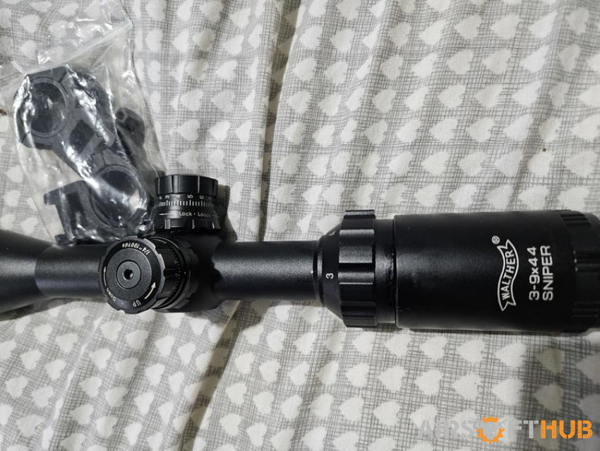 Walther 3-9x44 rifle scope - Used airsoft equipment