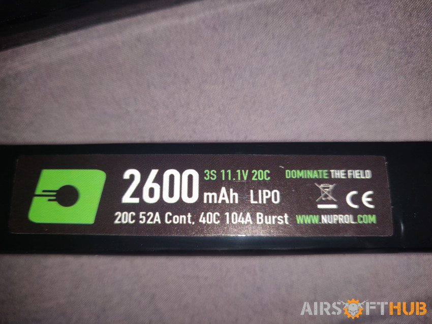2x Brand new 11.1v 2600mAH 20c - Used airsoft equipment