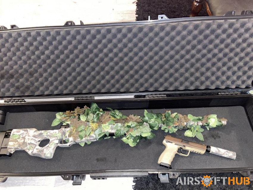 Sniper, pistol, gun case/more. - Used airsoft equipment
