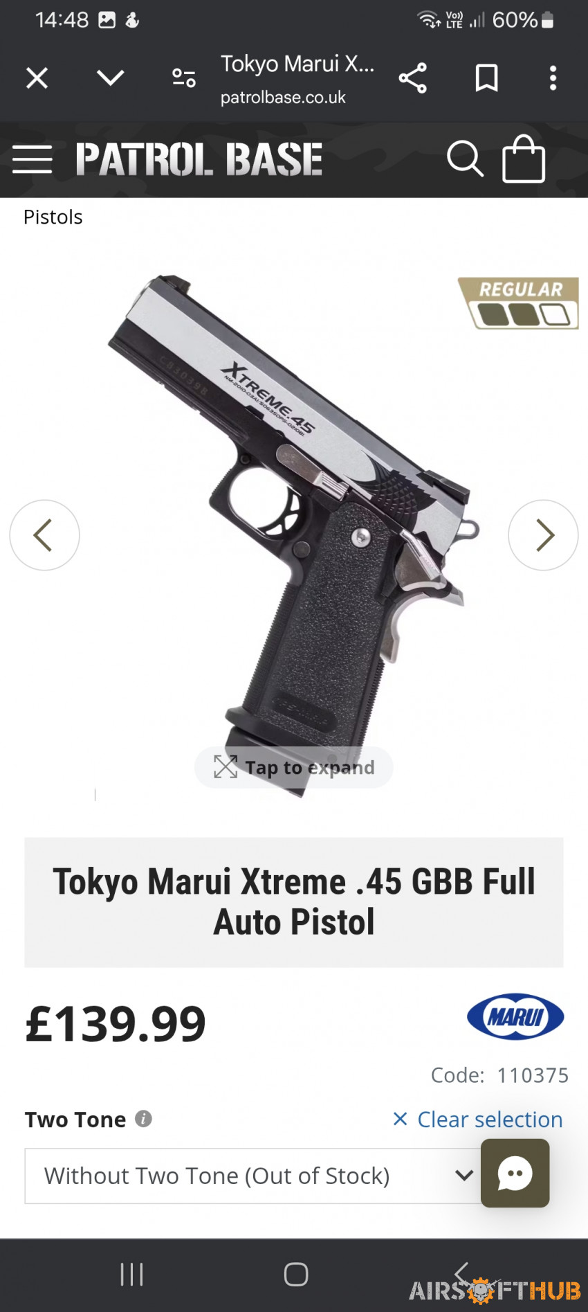 Tokyo marui xtreme 45 - Used airsoft equipment