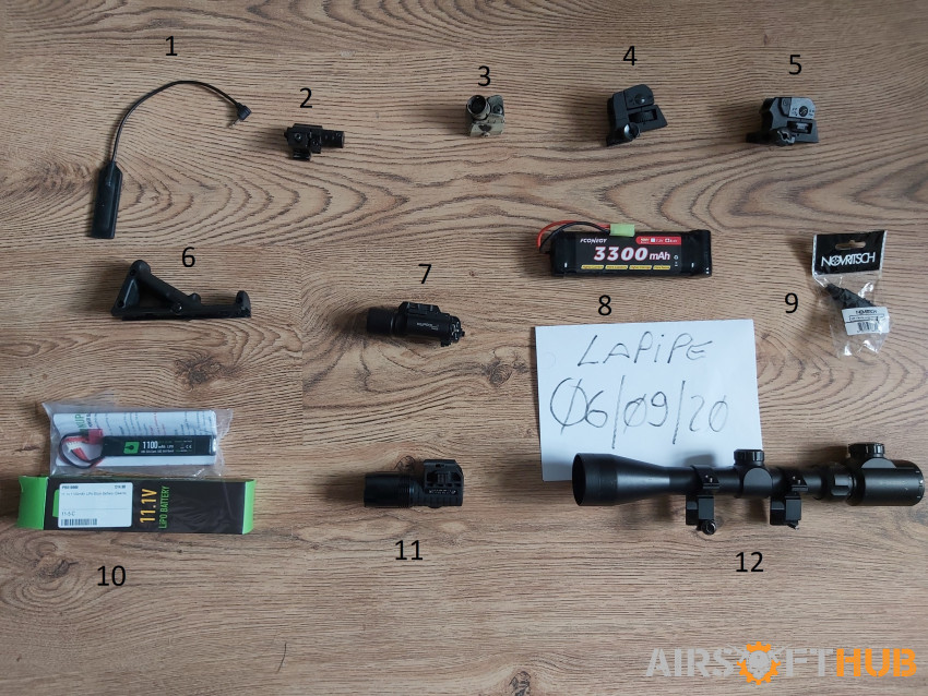 Various Items. Prices include - Used airsoft equipment