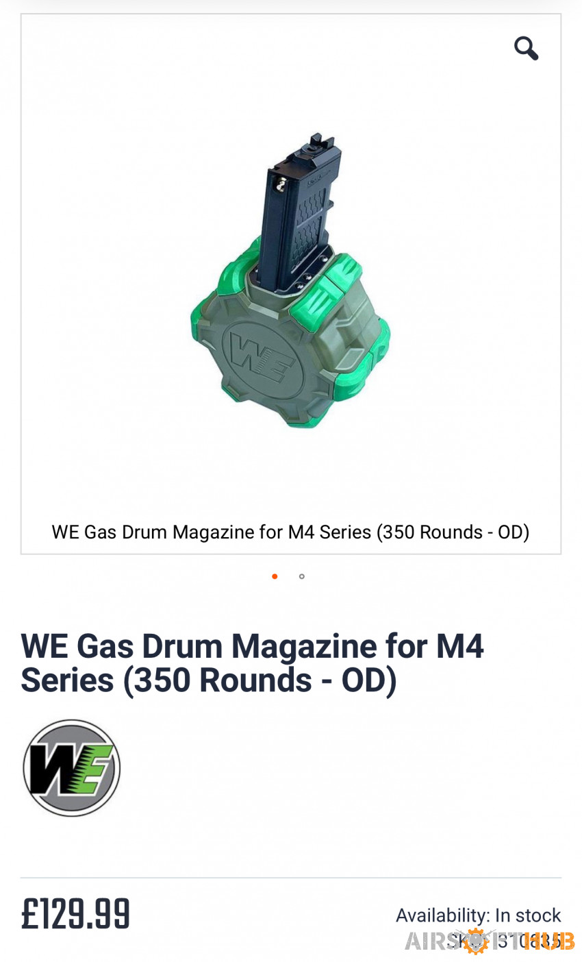 Gas M4 Drum Magazine - Used airsoft equipment