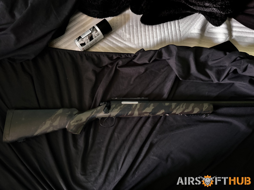 Wrapped sniper rifle,3 mags - Used airsoft equipment