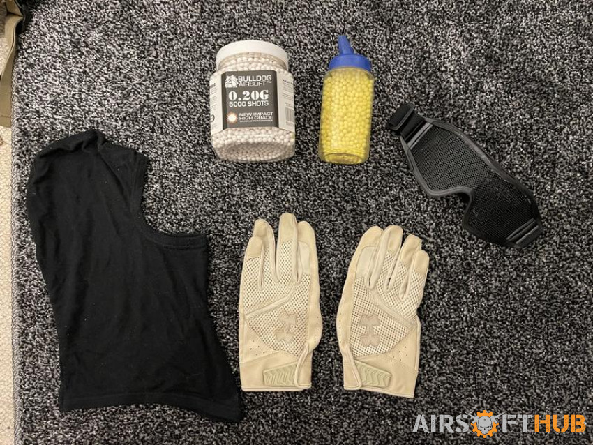 Clothing, Tac Vest, Helmet - Used airsoft equipment
