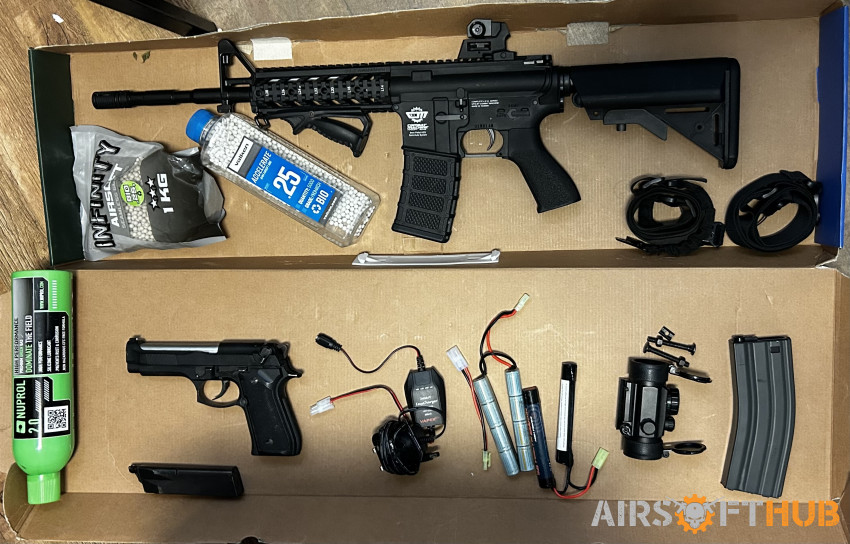 G&G CM16 Raider-L + Gas pistol - Used airsoft equipment