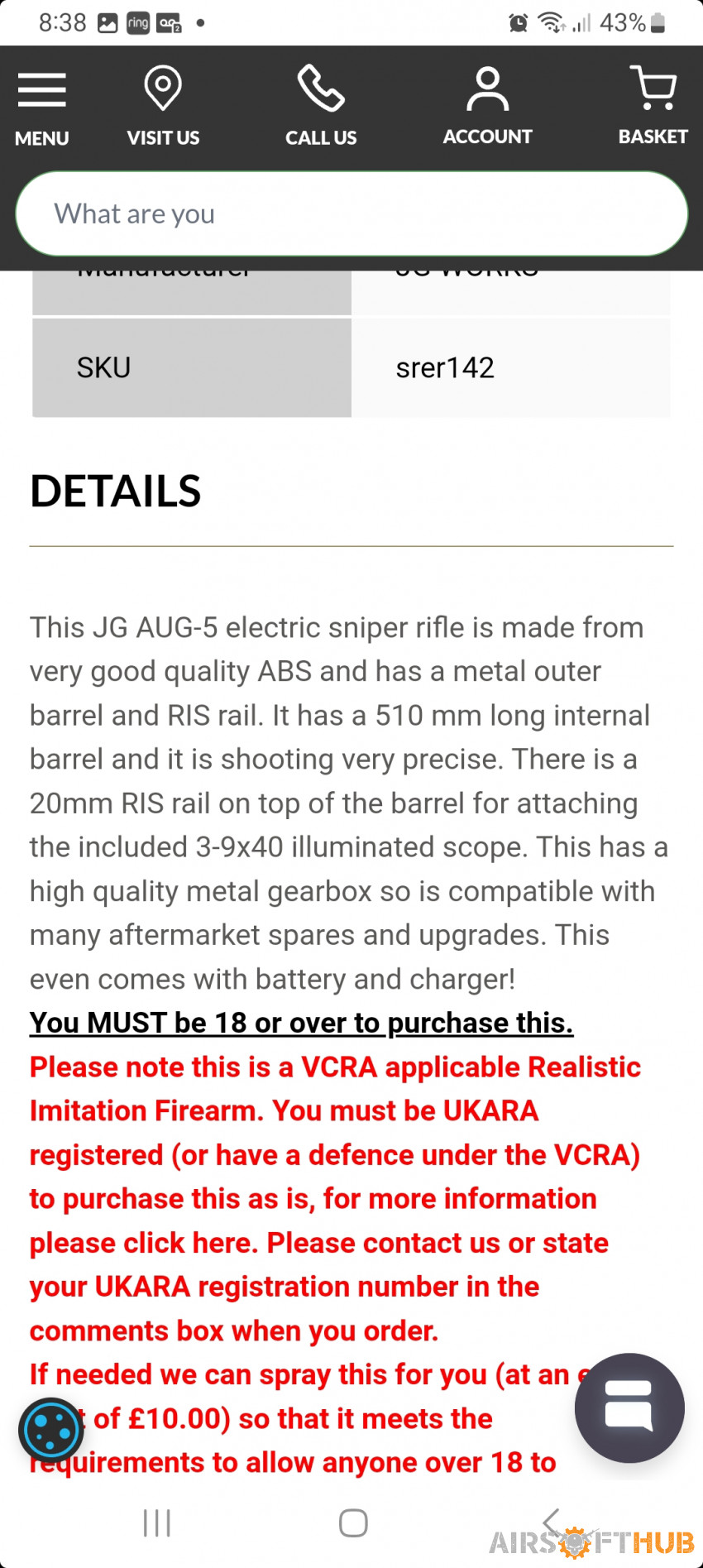 Aug assault rifel - Used airsoft equipment