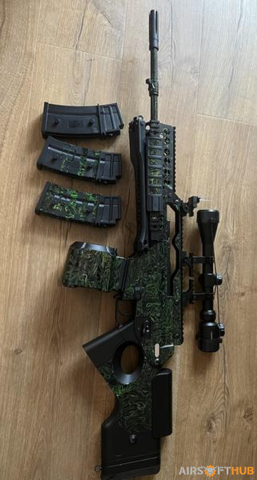 JG G608 w/drum mag and skin - Used airsoft equipment