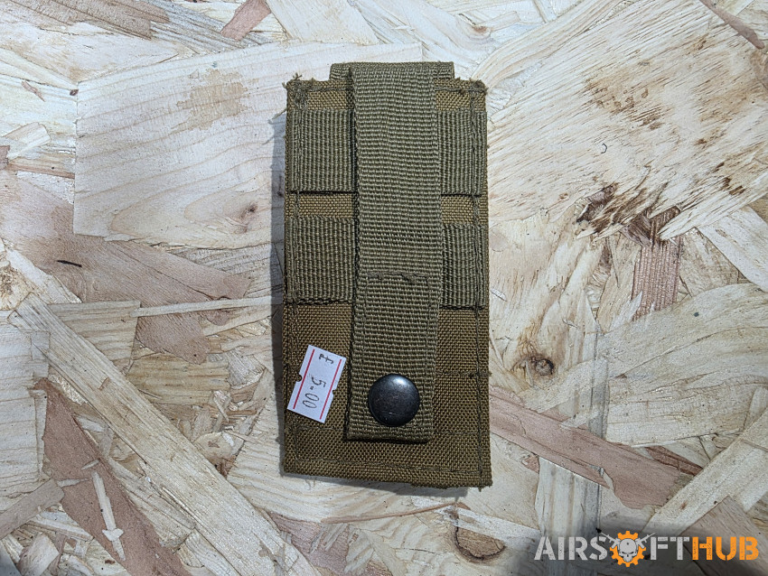 Small Tan Molle Pistol Mag Pou - Used airsoft equipment