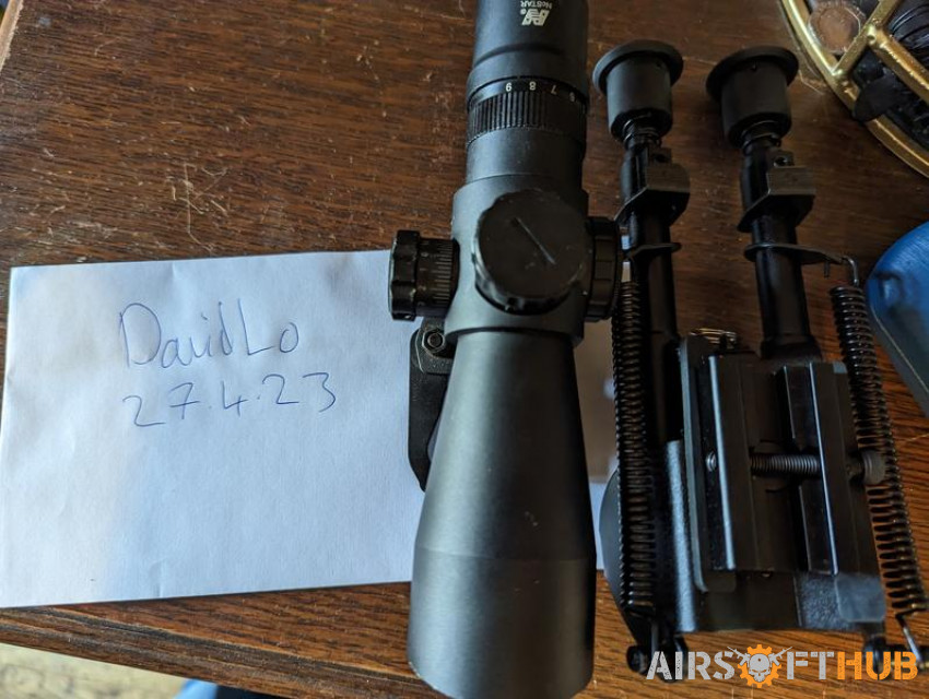 Scope and bipod - Used airsoft equipment