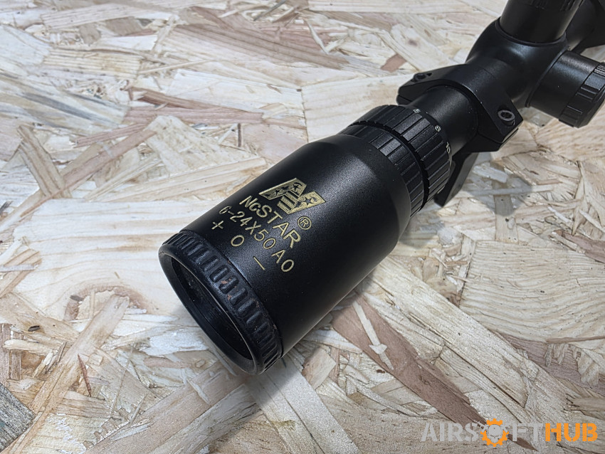 NcSTAR 6-24X50 AO Rifle Scope - Used airsoft equipment