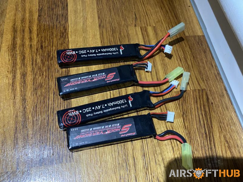 Lipo batteries x 4 - Used airsoft equipment