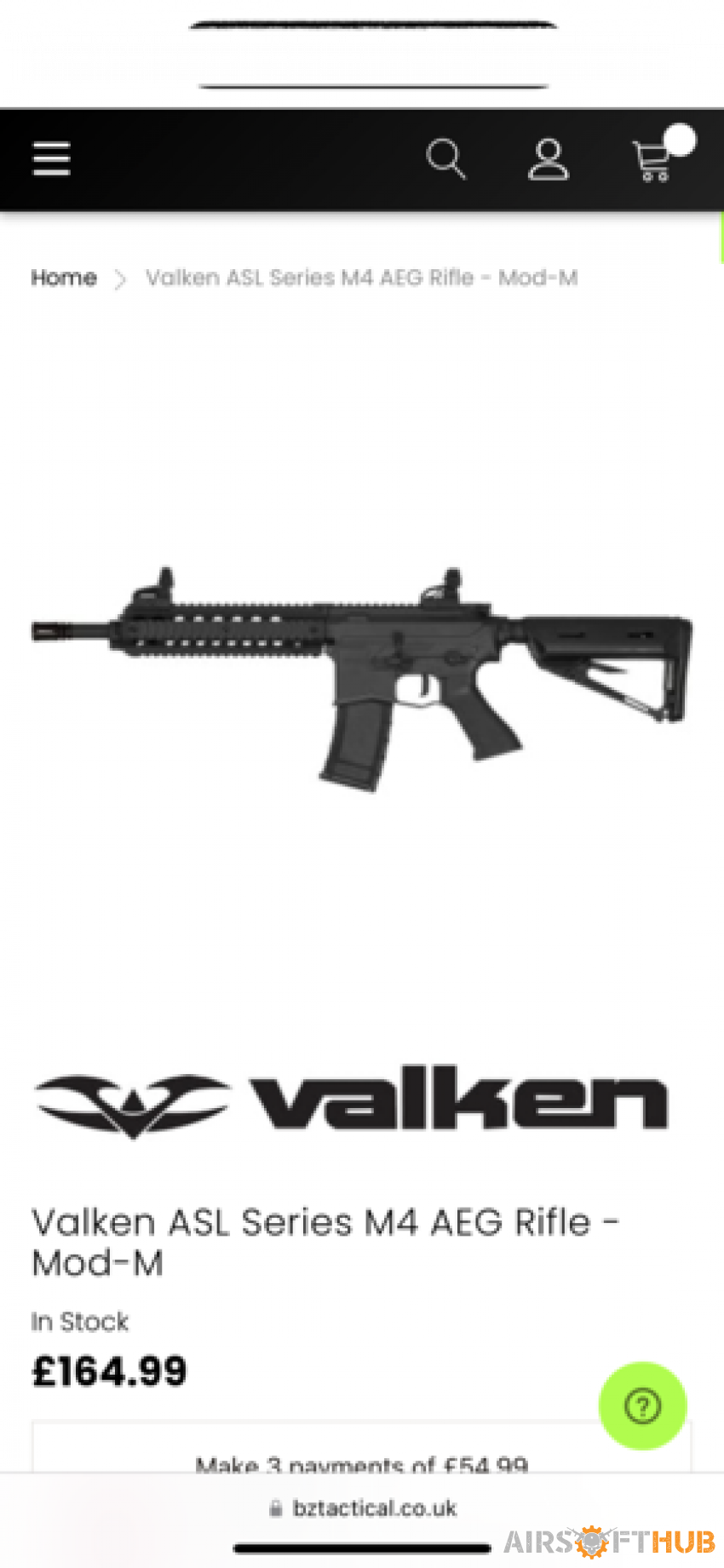 Valken ASL Mod-M - Used airsoft equipment