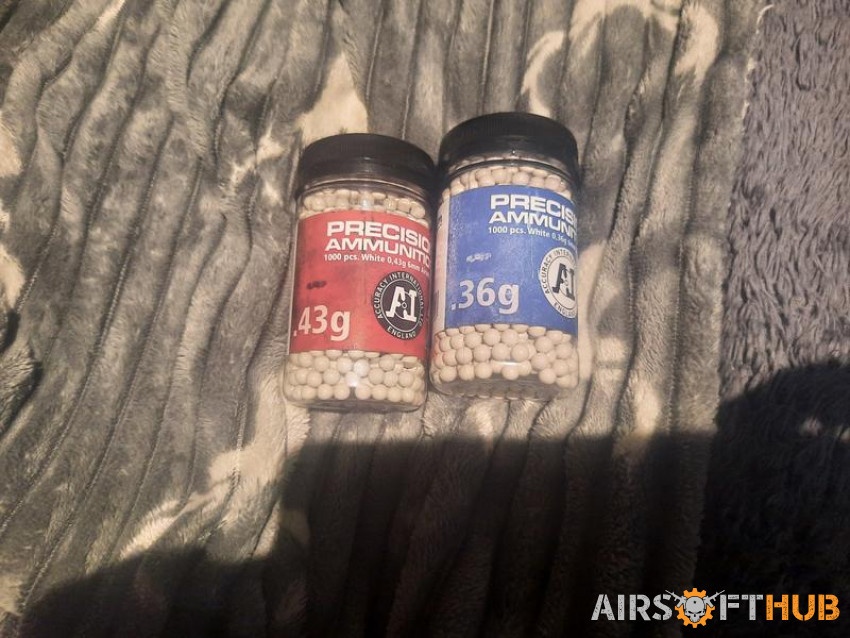 Brand new 0.36g bbs and 0.43g - Used airsoft equipment