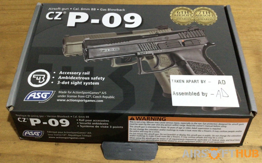 ASG CZ P-09 gas blowback pisto - Used airsoft equipment