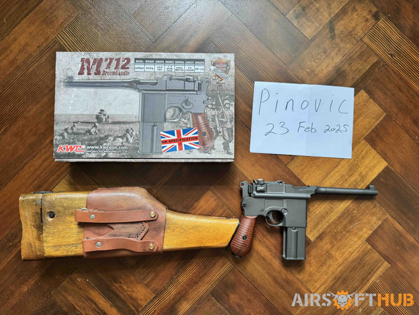 KWC M712 & wooden stock/holste - Used airsoft equipment