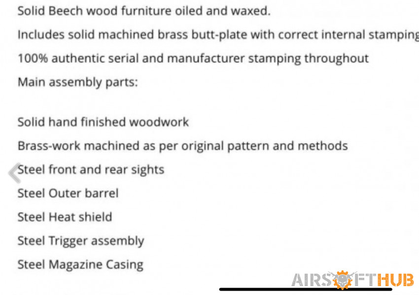 Steel and wood Sten - Used airsoft equipment