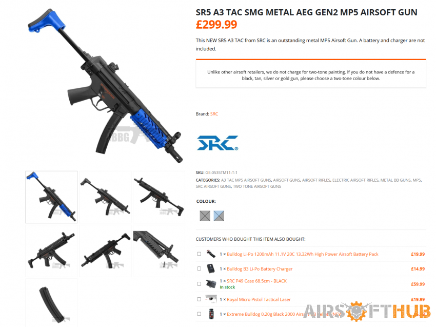 SR5 A3 TAC SMG METAL AEG Gen2 - Used airsoft equipment