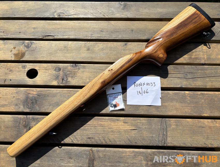 Taring Carving VSR Wood Stock - Used airsoft equipment