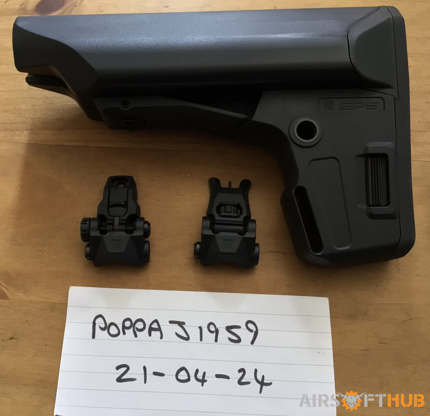 Genuine PTS stock and sights - Used airsoft equipment