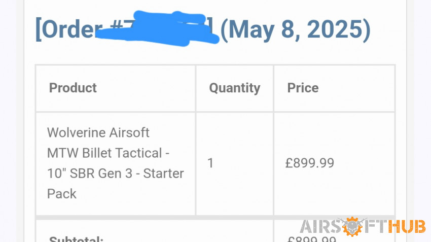 Wolverine Airsoft MTW BilletTa - Used airsoft equipment