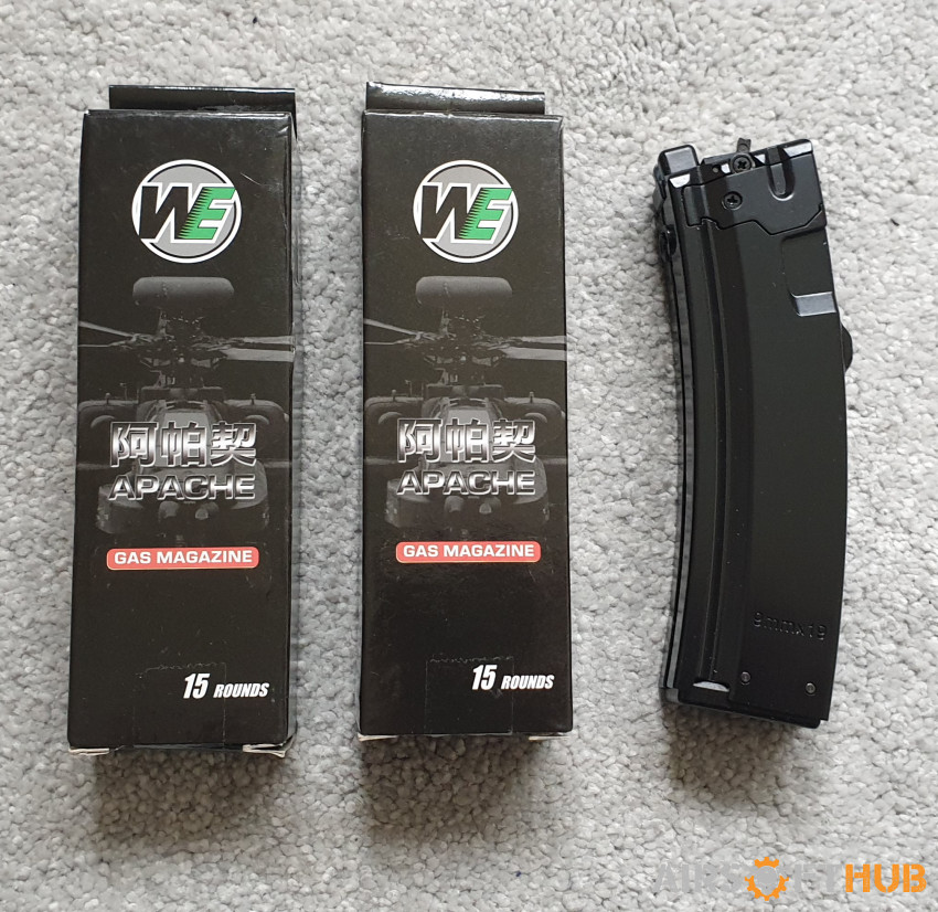 WE APACHE K 15Rnd GAS MAGS x2 - Used airsoft equipment