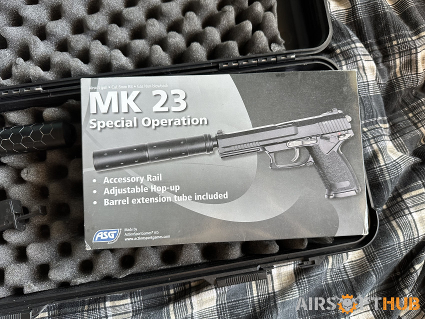 ASG MK23 + accessories - Used airsoft equipment