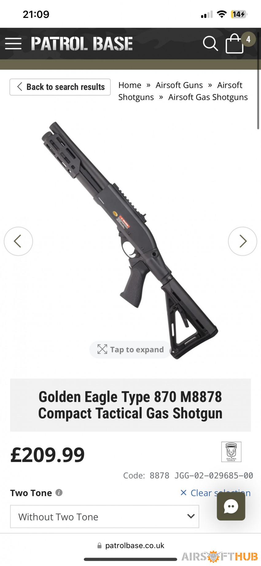 Golden Eagle Type 870 M8878 - Used airsoft equipment