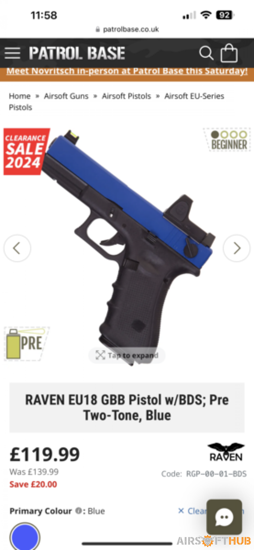 Raven Glock EU18 - Used airsoft equipment
