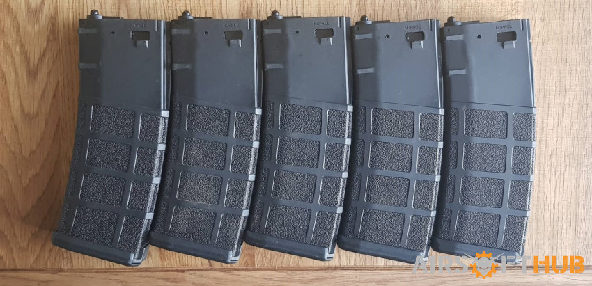 5 X NUPROL M4 Mid-CAP MAGS - Used airsoft equipment