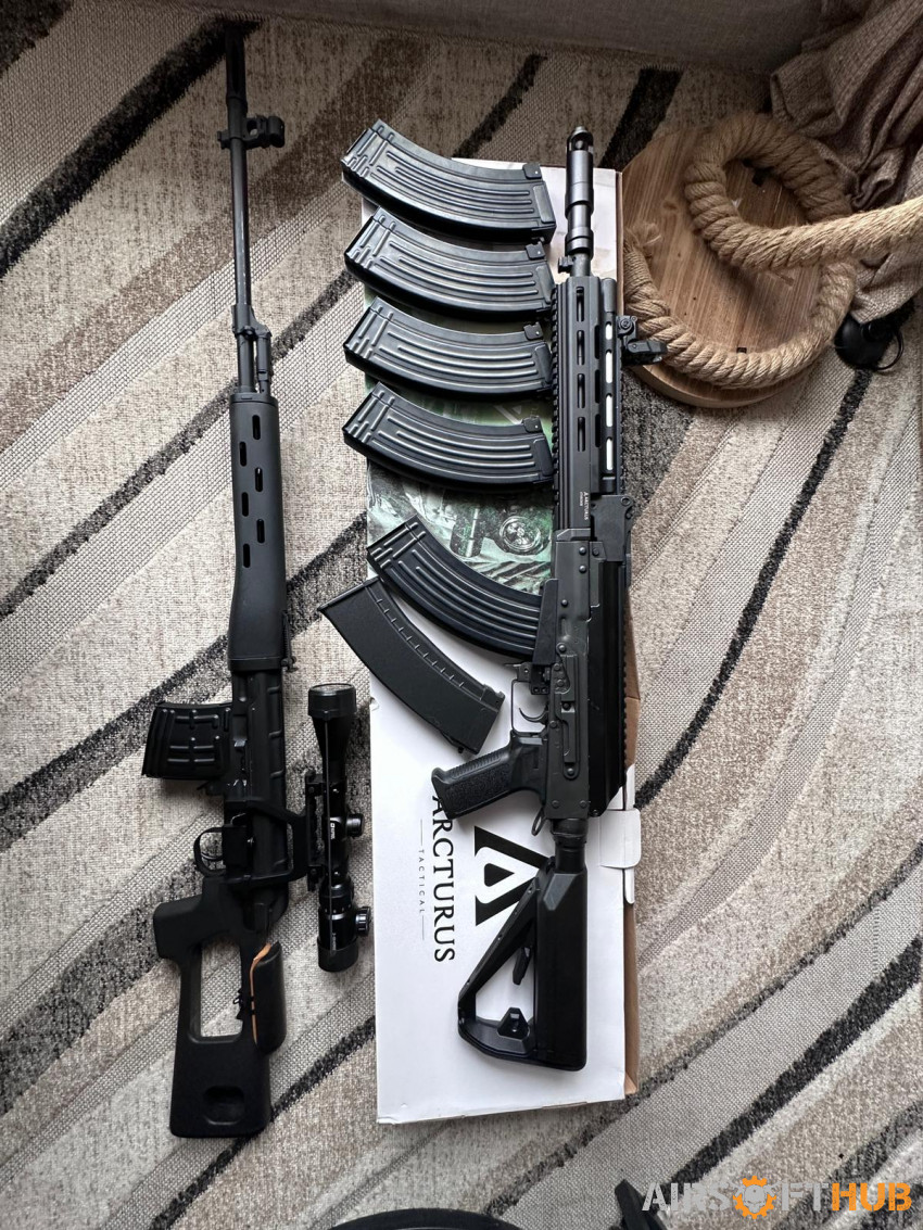Ak47 and Svd sniper bundle. - Used airsoft equipment