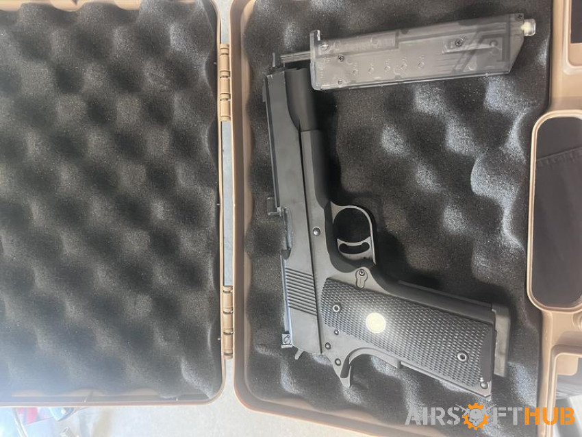 Army 1911 GBB Pistol & Case - Used airsoft equipment