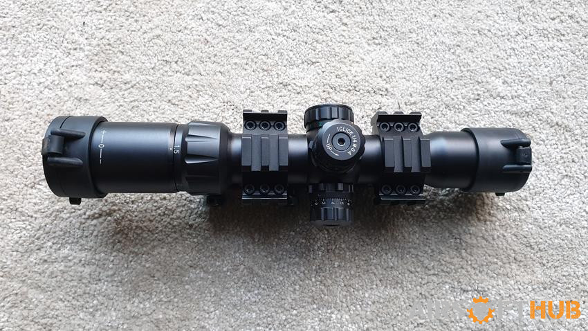 TACTICAL 1.5-4x30 RIFLE SCOPE - Used airsoft equipment