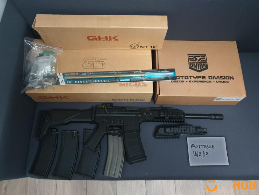 GHK G5+5 mags+carbine kit+bull - Used airsoft equipment