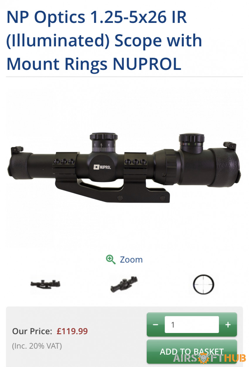 Nuprol 1.25-5xadjustable scope - Used airsoft equipment