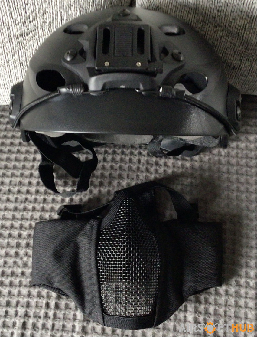 Black swat helmet and mask - Used airsoft equipment