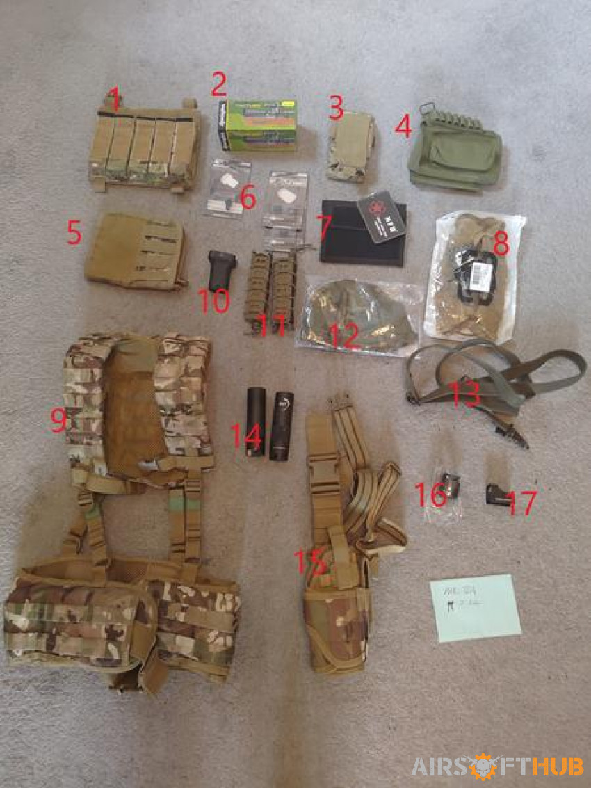 Assortment of Gear - Used airsoft equipment