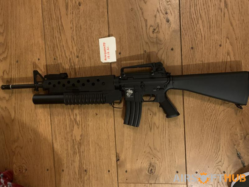 E&C M16A3 AEG with Gas M203 - Used airsoft equipment