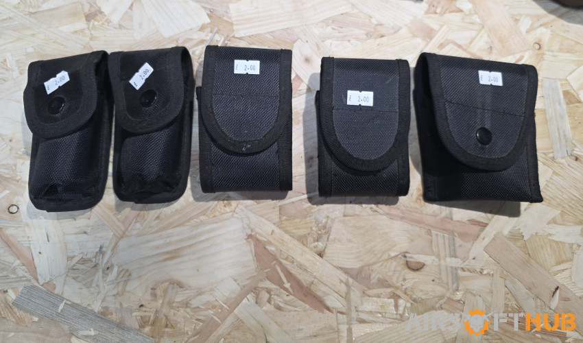 5 Police Style Belt Pouches - Used airsoft equipment