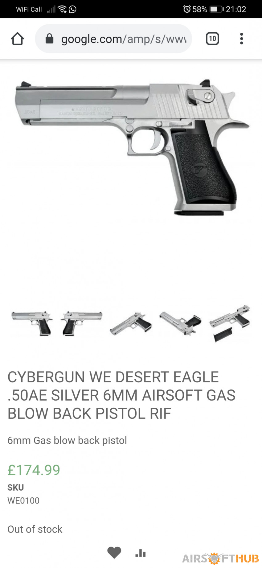 we cybergun silver desert eagl - Used airsoft equipment