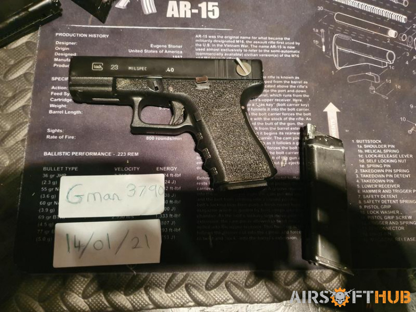 G23 pistol,  2 mags - Used airsoft equipment