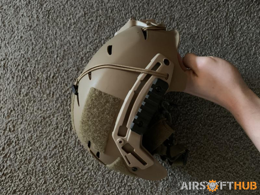 FAST Helmet (TAN) W/Rails - Used airsoft equipment