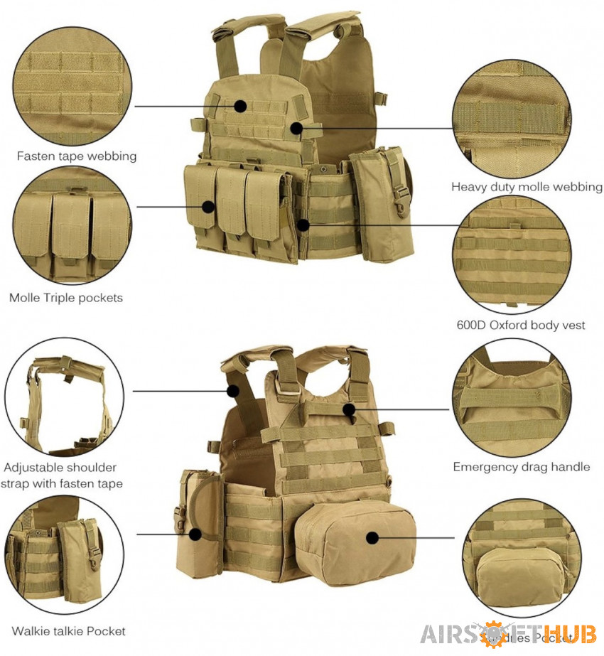 Plate carrier sand/Tan - Used airsoft equipment