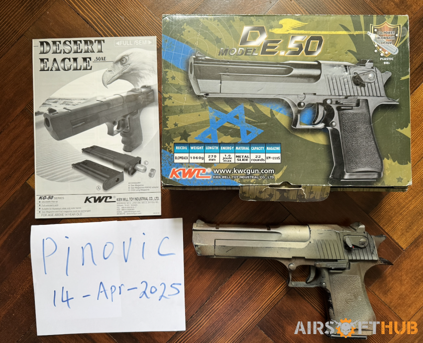KWC Desert Eagle CO2 DE.50 - Used airsoft equipment